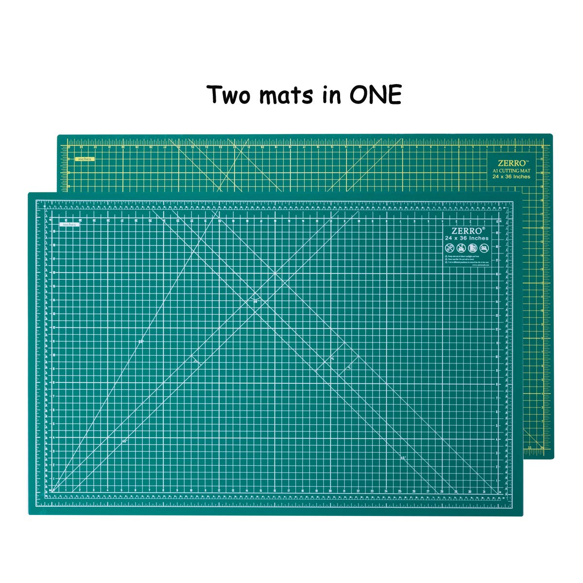 ZERRO Self Healing Cutting Mat 24" x 36",Professional Double Sided Durable Non-Slip Rotary Mat for Scrapbooking, Quilting, Sewing-3mm Thick