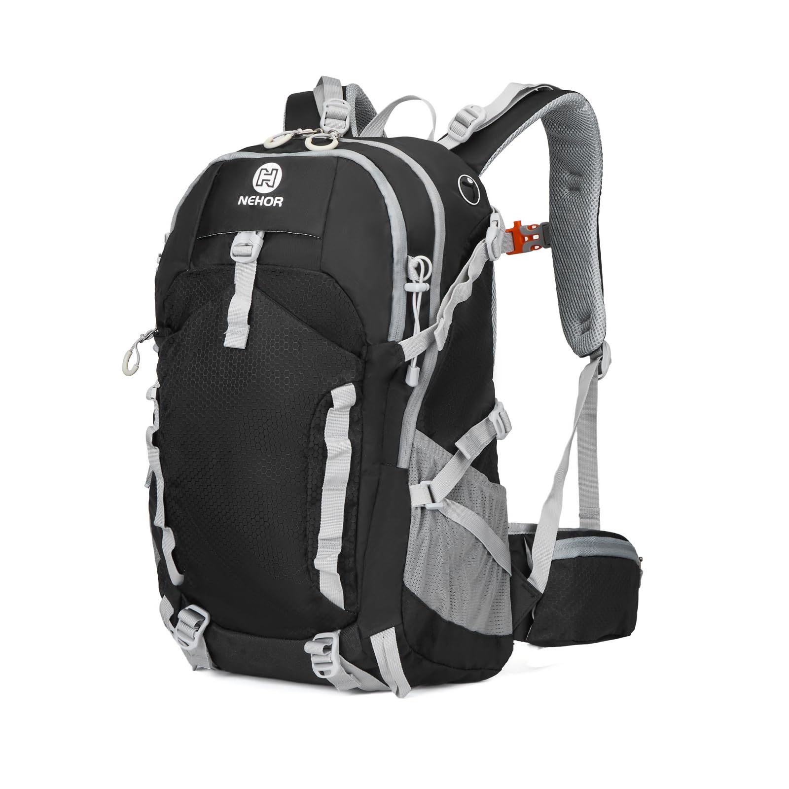 Photo 1 of NEHOR Hiking Backpack, 40L Lightweight Camping Backpack with Rain Cover, Water Resistant Large Hiking Bag Outdoor Travel Daypack for Men Women, Black