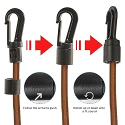 1/4" Bungee Shock Cords with Hooks, 32 Feet Elastic
