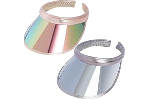 FUMWASE 2 Pack Sun Visor Hats Women UV Sports Iridescent Multi Color Tennis Golf UPF Cap Headwear for Men Women Outdoor Summer Travel