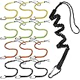 12 Pack Tool Lanyard with Single Metal Buckle and Adjustable Loop End, Standard Length, Maximum Weight Limit 8KG/ 17.6lb, with Aluminum Screw Lock, Retractable Shock Cord Stopper (Colorful)