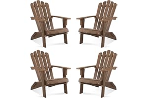 ACUEL Folding Adirondack Chair, HDPE Adirondack Chairs Set of 4, All-Weather Resistant Lawn Chairs,Patio Firepit Chairs for Garden- 15min Assembly 350 Lbs