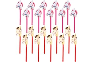 Haconba 20 Pcs 40 Inch Horse Inflatable Stick Inflatable Cowboy Cowgirl Pony Stick Horse Head Stick Balloon for Christmas Birthday Pool Horse Theme Party Decor Supplies Favors, 2 Colors
