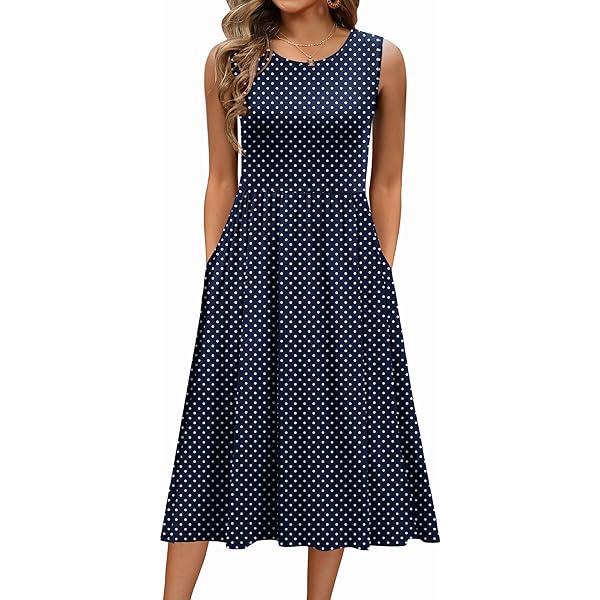 Women's Summer Tank Midi Dress with Pockets, Sleeveless A-Line Sun Dresses  Casual T-Shirt Dress Flowy Beach Sundress, Army Green Small at Amazon Women's  Clothing store