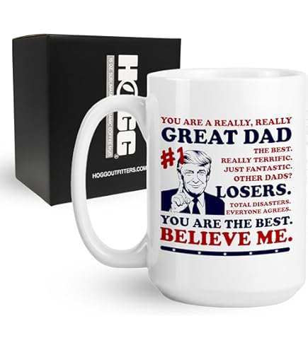 Amazon.com: Trump Mug for Great Dad Funny Fathers Day Idea 15 oz. White Ceramic  Coffee Cup for Men Him Daddy : Home & Kitchen