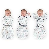 SwaddleDesigns 6-Way Omni Swaddle Sack Arms Up Swaddle for Newborn, More Options to Calm Moro Reflex, Improves Sleep, Transition Baby Sleep Sack, Small, 0-3 Mo, 6-12 lbs, Watercolor Mountains & Trees