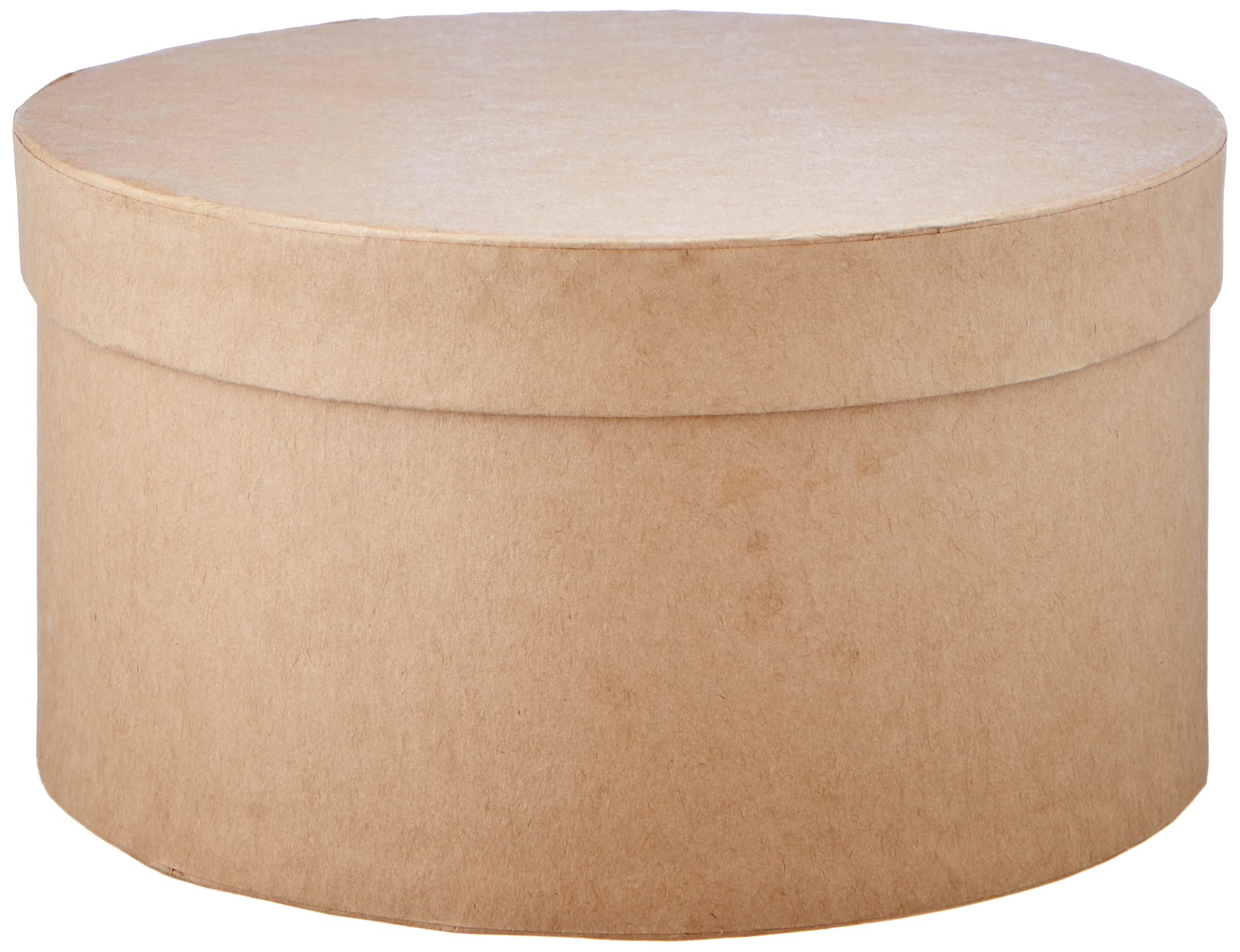 GLOREX Round box, cardboard, natural, 16 x 16 x 8.5 cm.