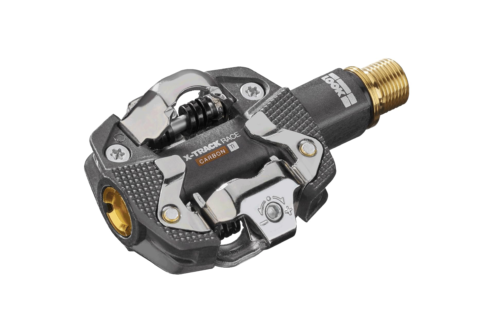 LOOK Cycle - X-TRACK Race Carbon Ti MTB Pedals - Standard SPD Mechanism Compatible - Carbon Body, Titanium Axle - Large Platform - Extremely Reliable Ultralight Clip In Pedals