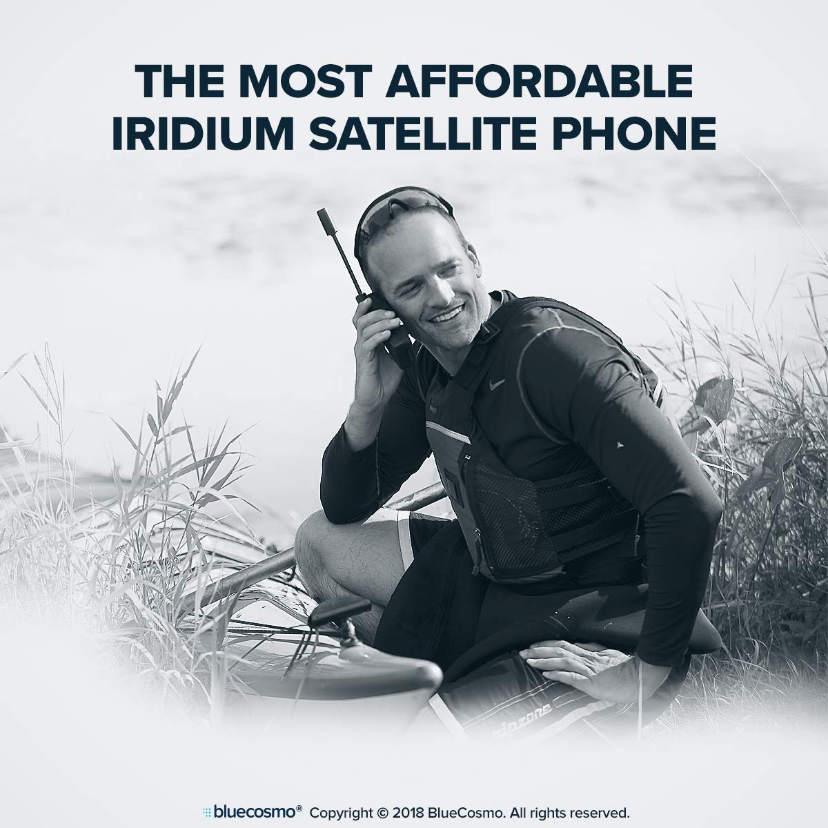 BlueCosmo Iridium 9555 Satellite Phone Bundle - Only Truly Global Satellite Phone - Voice, SMS Text Messaging - Prepaid SIM Card Included - Online Activation - 24/7