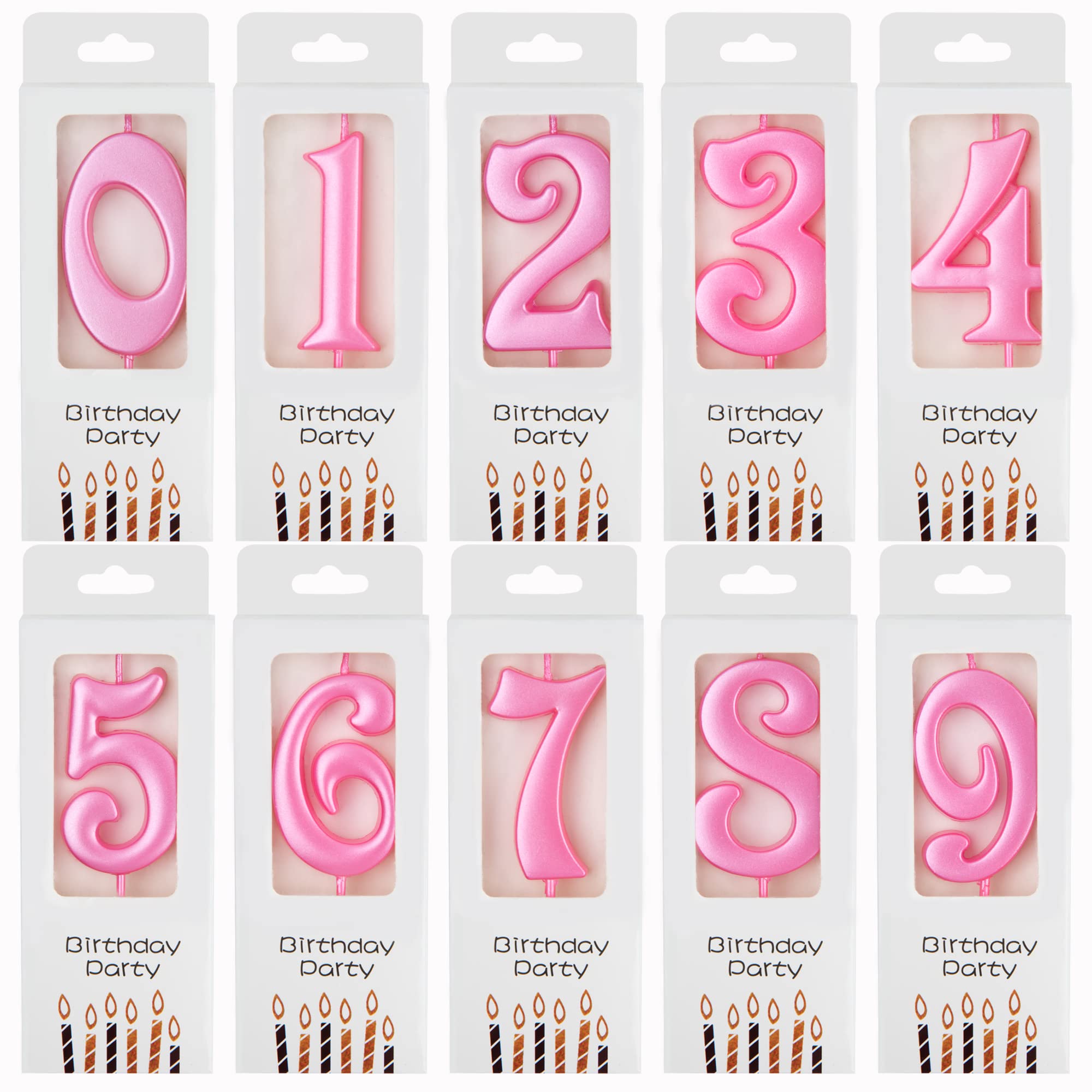 PHD CAKE 10-Count 0-9 Pink Number Birthday Candles, Number One Birthday, Pink Number Candles, Party Celebration, Baby Showers