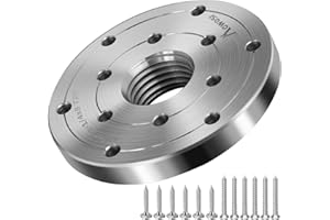HAOWOSI 4" Wood Lathe Steel Faceplate,Faceplate for Wood Lathe,Lathe Face Plate Fit for 1-1/4" x 8TPI Spindle