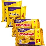 Cadbury Variety Selection | 8 Bars of Cadbury Flake & 8 Bars of Cadbury Crunchie | 16 Bars Total