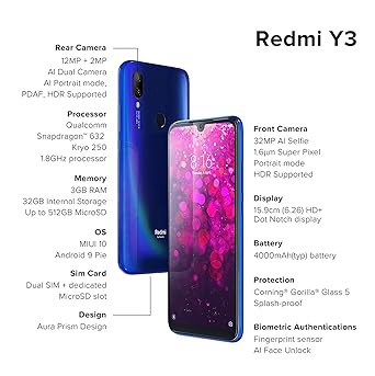 redmi y3 blue