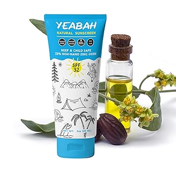 Amazon Com Yeabah Natural Mineral Sunscreen Lotion Zinc Oxide Sunscreen Mineral Sunscreen Reef Safe Sunscreen Natural Sunscreen Spf 32 Beauty