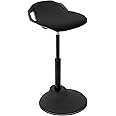 Mount-It! Ergonomic Sit Stand Stool [360° Tilt] Height Adjustable, Leaning Chair for Standing Desk, Airlift 360 Degree Sit-Stand, Sitting Balance Chair, Non-Slip Weighted Base (Black)