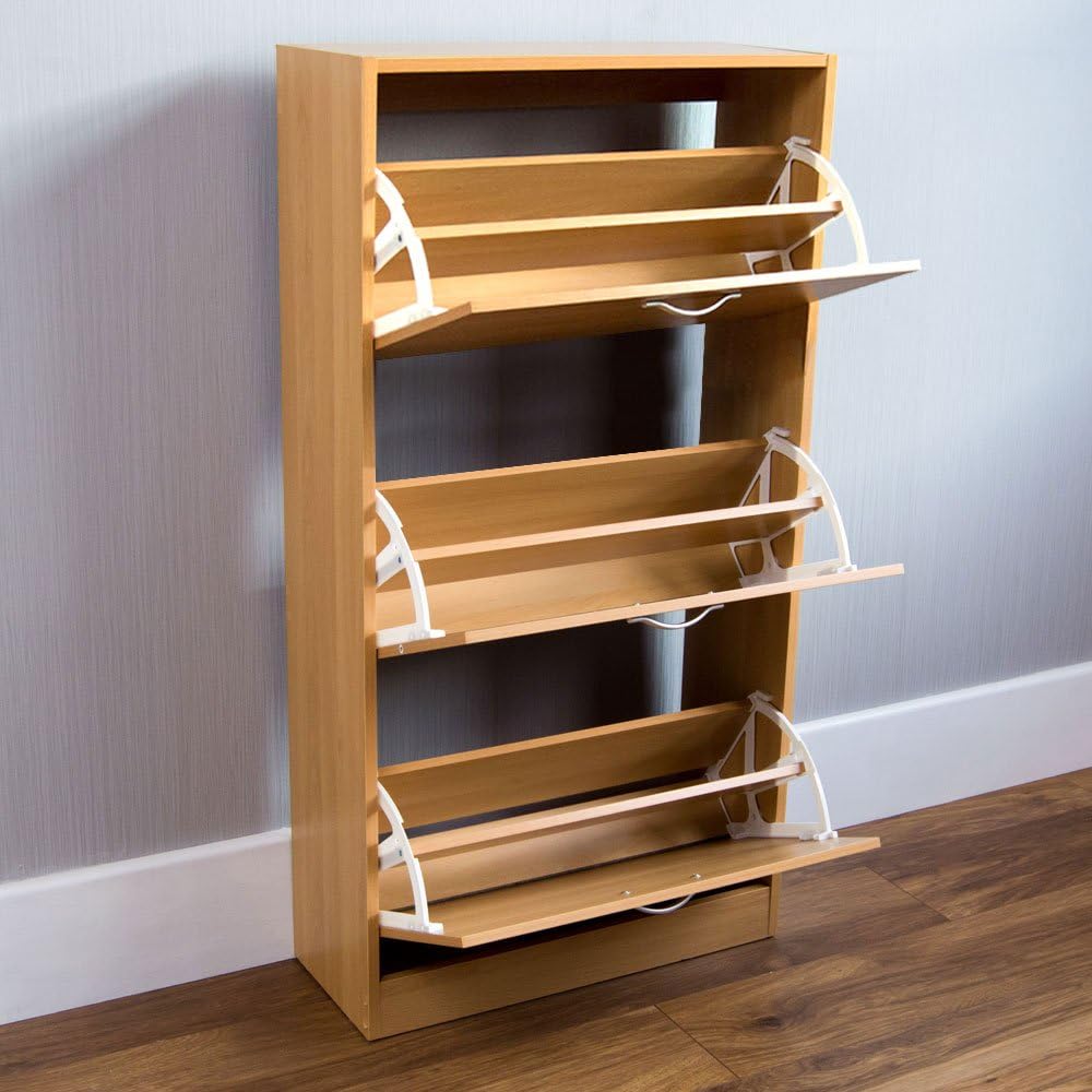 Vida Designs 3 Drawer Shoe Cupboard Shoe Storage Organiser Pull