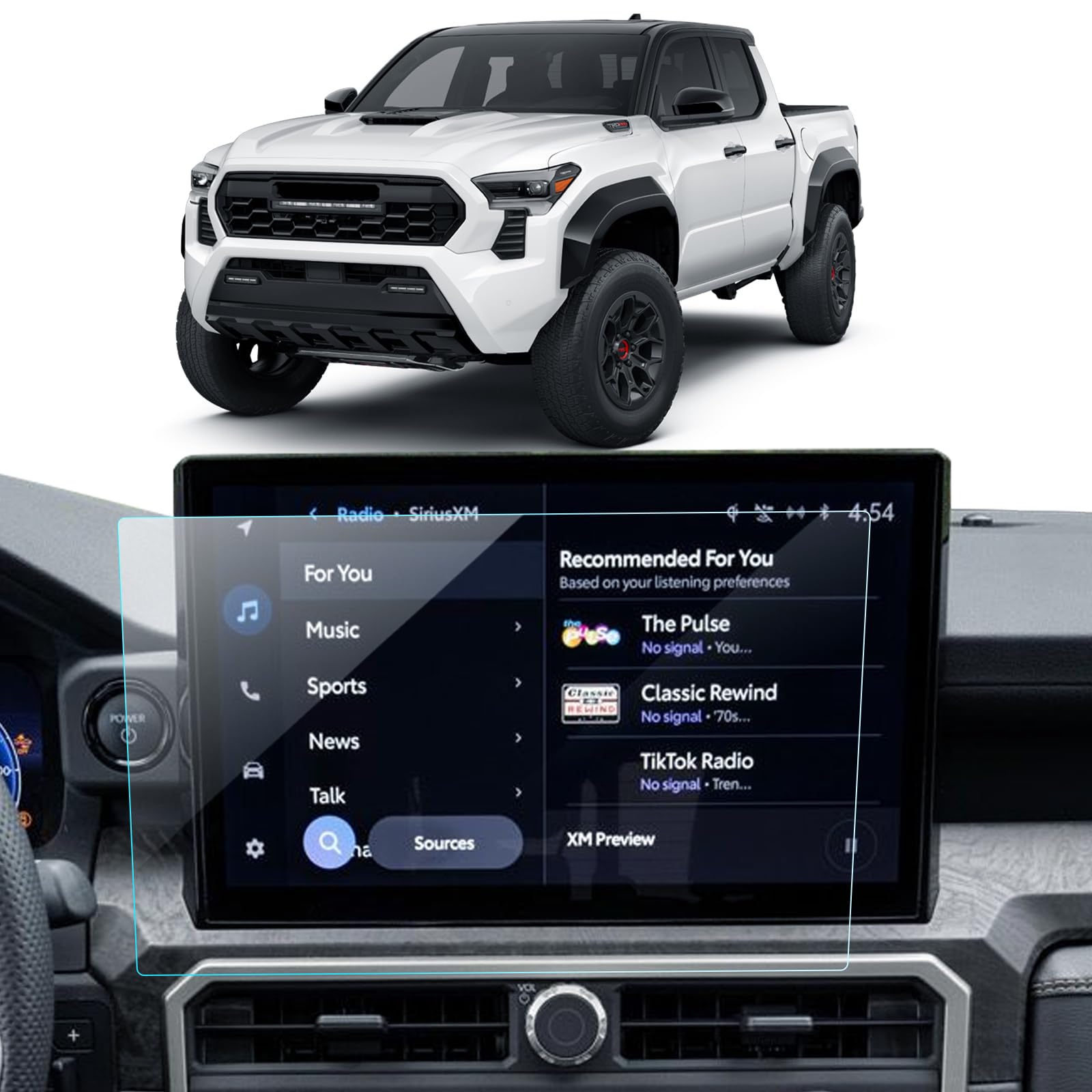Photo 1 of LANTU Matte Screen Protector for 2024 2025 Toyota Tacoma Limited/Trailhunter/TRD Pro Accessories Navigation Touchscreen Protector Film Tempered Glass HD Clear 14''