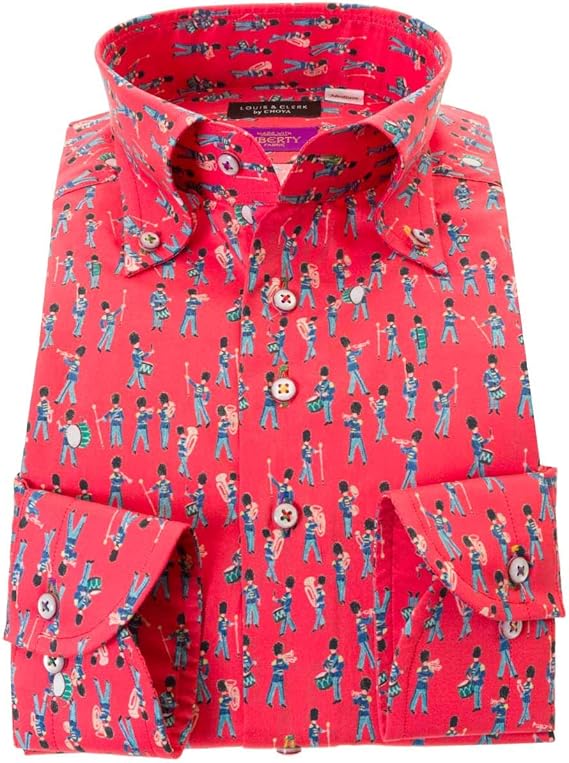 Amazon ルイス クラーク ドレスシャツ ワイシャツ シャツ メンズ カジュアルシャツ リバティプリント 国産 長袖 コンフォート ボタンダウン 胸ポケット無 チューリップ ミュージカル マーチ タナローン L シャツ 通販