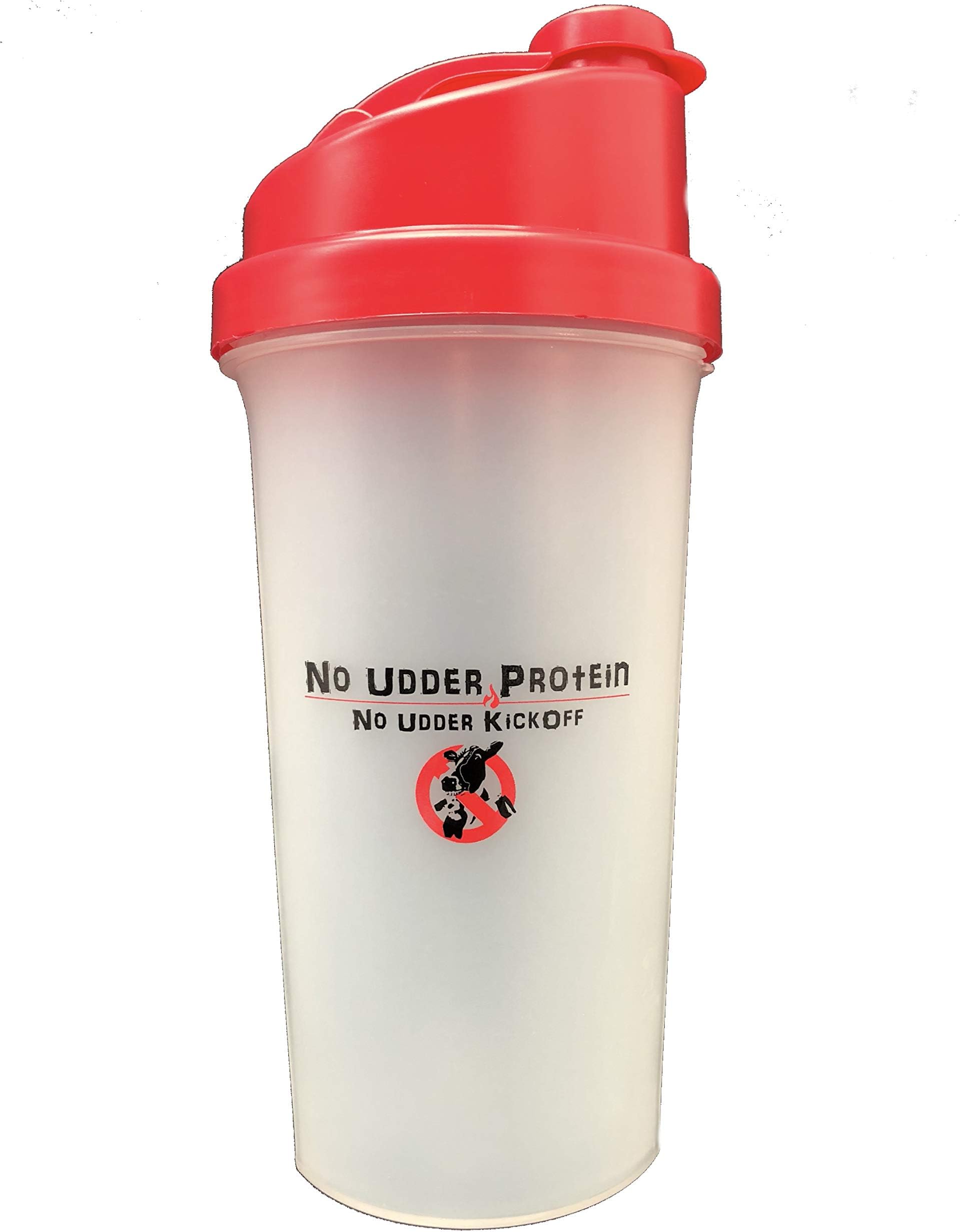 No Udder Protein Shaker Bottle for Protein & Pre-Workout Drinks, BPA Free - 25oz. - Red