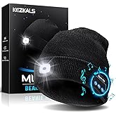 KEZKALS Gifts for Men Bluetooth Beanie Hat, Valentines Day Gifts for Him, Mens Valentines Day Gift, Mens Gift for Men Who Want Nothing, Cool Gadgets Anniversary Birthday Gift for Dad Husband Black