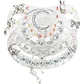 CutiePlusU Adult Sized Pacifier Dummy for Adult-Crystal DIY Handmade-White Moonlit