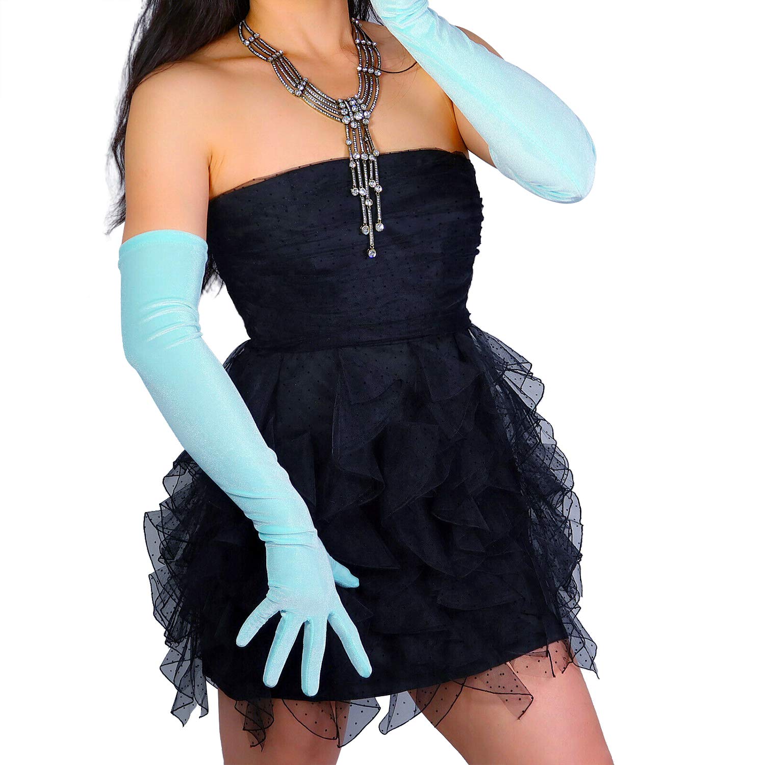 DooWay Women Long Velvet Gloves Opera Length Costume Evening Banquet Stretch 24 inches Adult Size