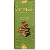 Godiva Dubai Style Milk Chocolate Bar, Pistachio &amp; Kadayif, 122g | Milk chocolate, Creamy pistachio filling, Crispy kadayif, Limited edition, Product of Turkiye, Great for gifting