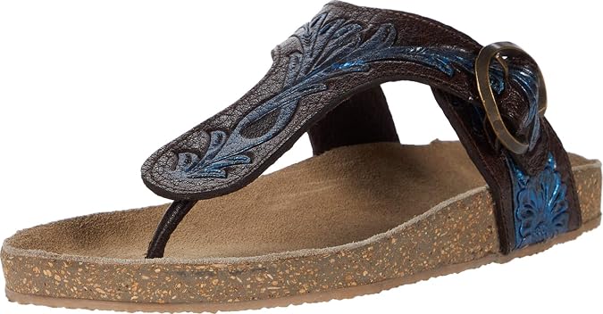 roper tooled leather sandals