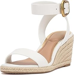 Vince Camuto Women's Felia Wedge Sandal, Bianco, 9