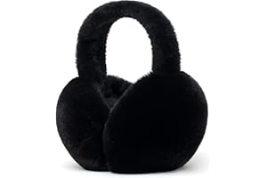 Eyegla Ear Muffs for Women Winter Adjustable & Foldable Fuzzy Earmuffs Fluffy Soft Ear Covers for Cold Weather