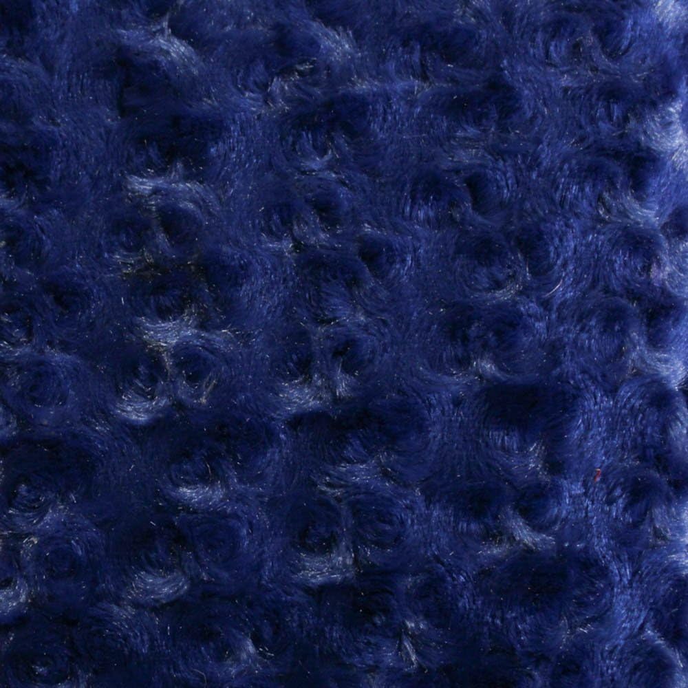 Navy Blue Minky Rosebud Fabric, 60” Inches Wide Sold By