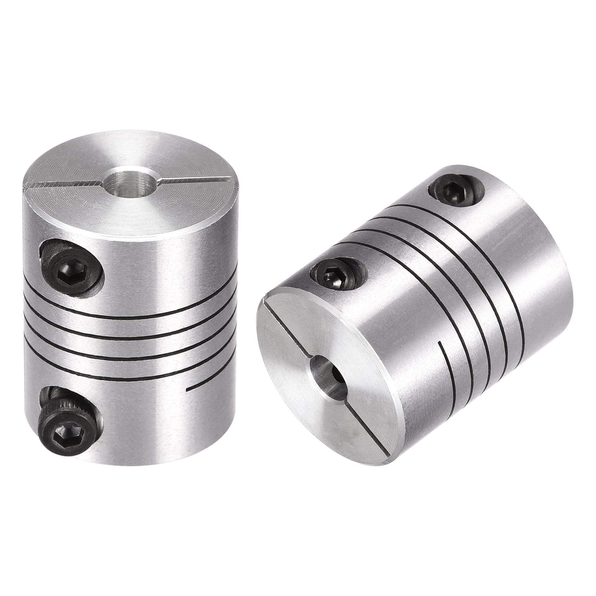 sourcing map 2PCS Motor Shaft 5mm to 6.35mm Helical Beam Coupler Coupling 20mm Dia 25mm Long