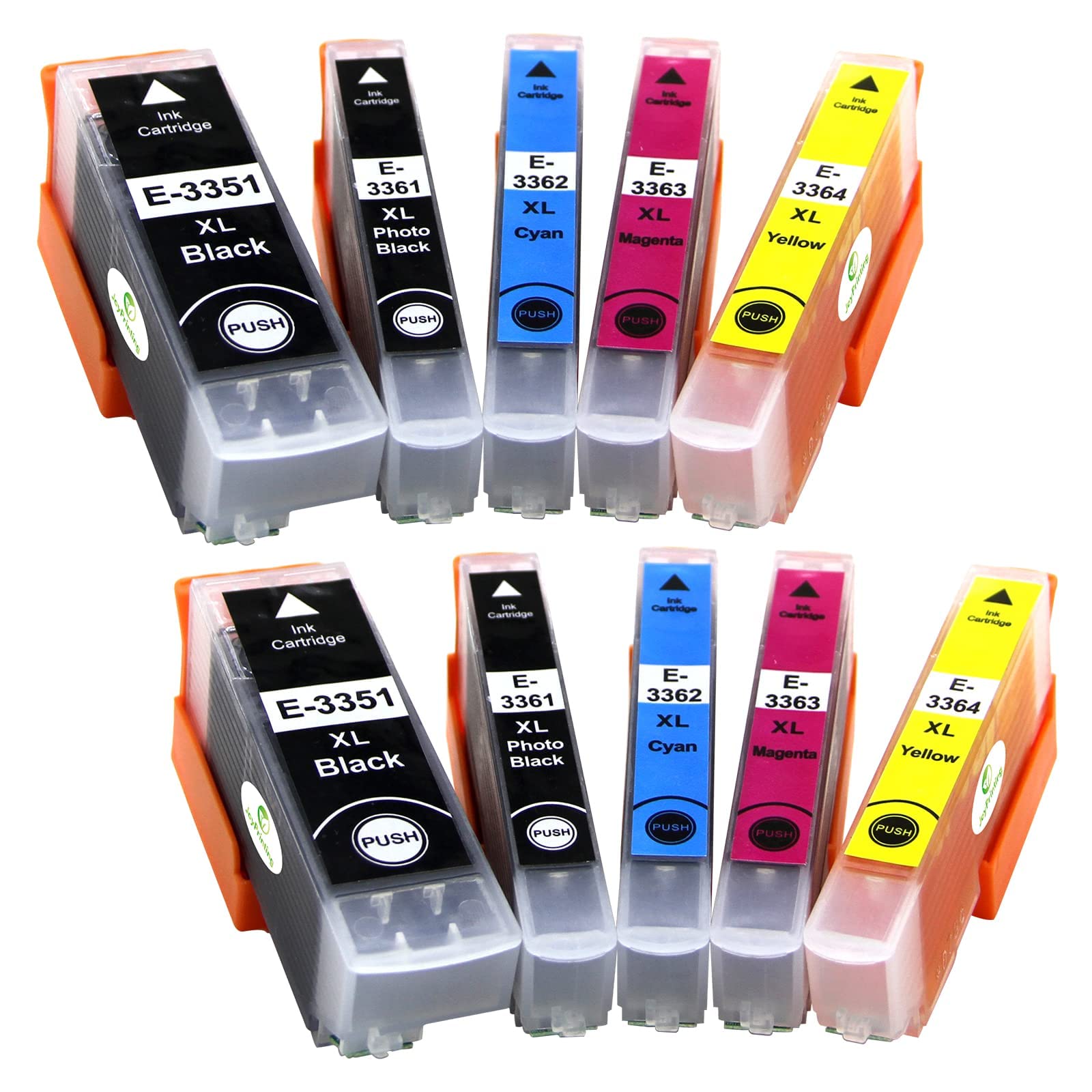 JoyPrinting Compatible Ink Cartridges Replacement for Epson 33XL for Expression Premium XP-900 XP-540 XP-640 XP-530 XP-635 XP-645 XP-830 XP-630 XP-7100 (Black Photo Black Cyan Magenta Yellow, 10-PK)