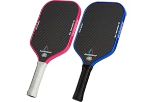AUGOCEAN Pickleball Paddles Set of 2,Carbon Pickleball Paddle Set Pro,3K Raw Carbon Fiber Surface with High Grit and Spin,T700SC Carbon Fiber Pickleball Rackets 16 MM,USAPA Approved,2 Covers