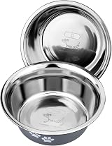 PETTOM 2 Pack Stainless Steel Dog Bowls 860ML Non-Slip Silicone Base view 8