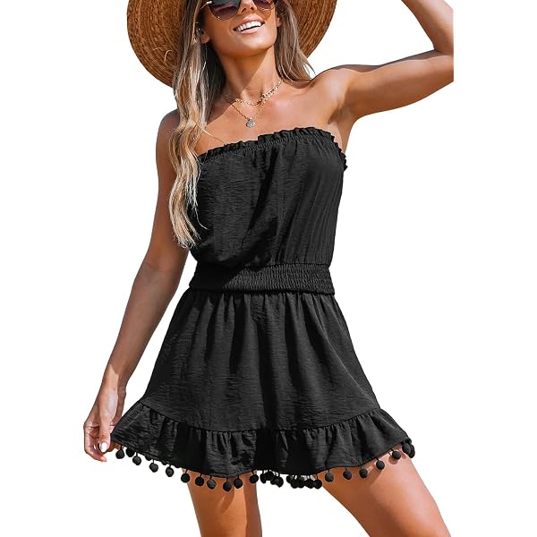 Playa Lucila Women's Eyelet Mini Dress, Black, XS at Amazon Women's  Clothing store
