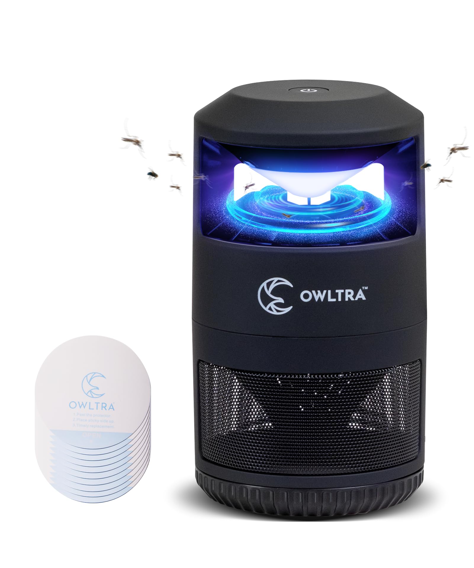 Photo 1 of OWLTRA IMT-L60 Indoor Electric Insect Trap, Catcher & Killer Lamp for Fruit Flies, Mosquitos, Moths, Gnats, and More with UV Light Attraction and Fan Suction, Black