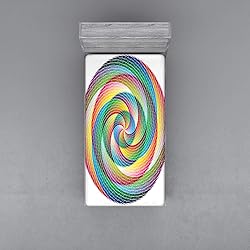 Ambesonne Rainbow Fitted Sheet, Spiral Rosette