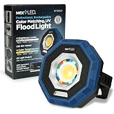 NextLED NT-1010UV Rechargeable Car Detailing Light/LED Work Light, CRI 95, 4 Color Temps, UV Light, 2000 Lumen, IP-65, Magnetic LED Mechanics Work Light, Paint Color Match Light, Gift for Mechanic