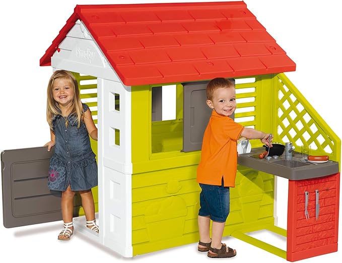 smoby playhouse with swing and slide