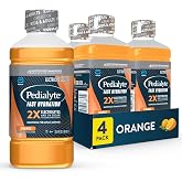 Pedialyte Fast Hydration Electrolyte Solution, Orange, Hydration Drink, 33.8 Fl Oz (Pack of 4)