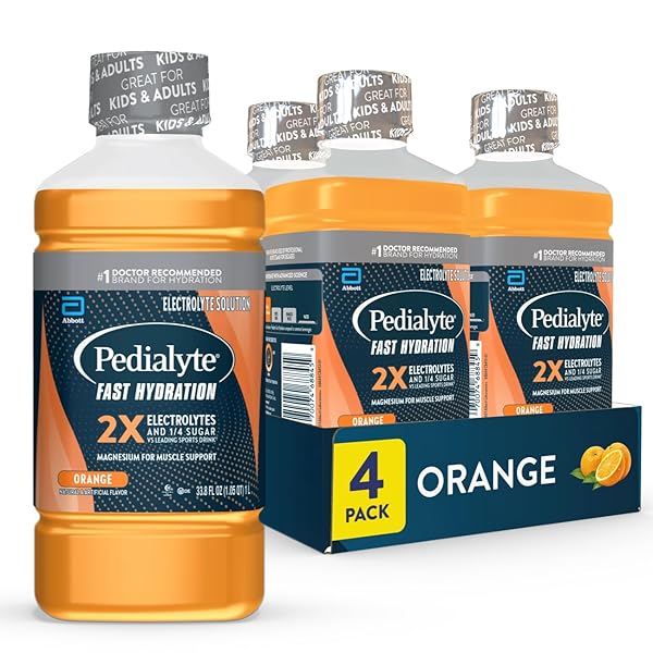 PEDIALYTE FAST HYDRATION ELECTROLYTE SOLUTION, ORANGE, HYDRATION DRINK,...