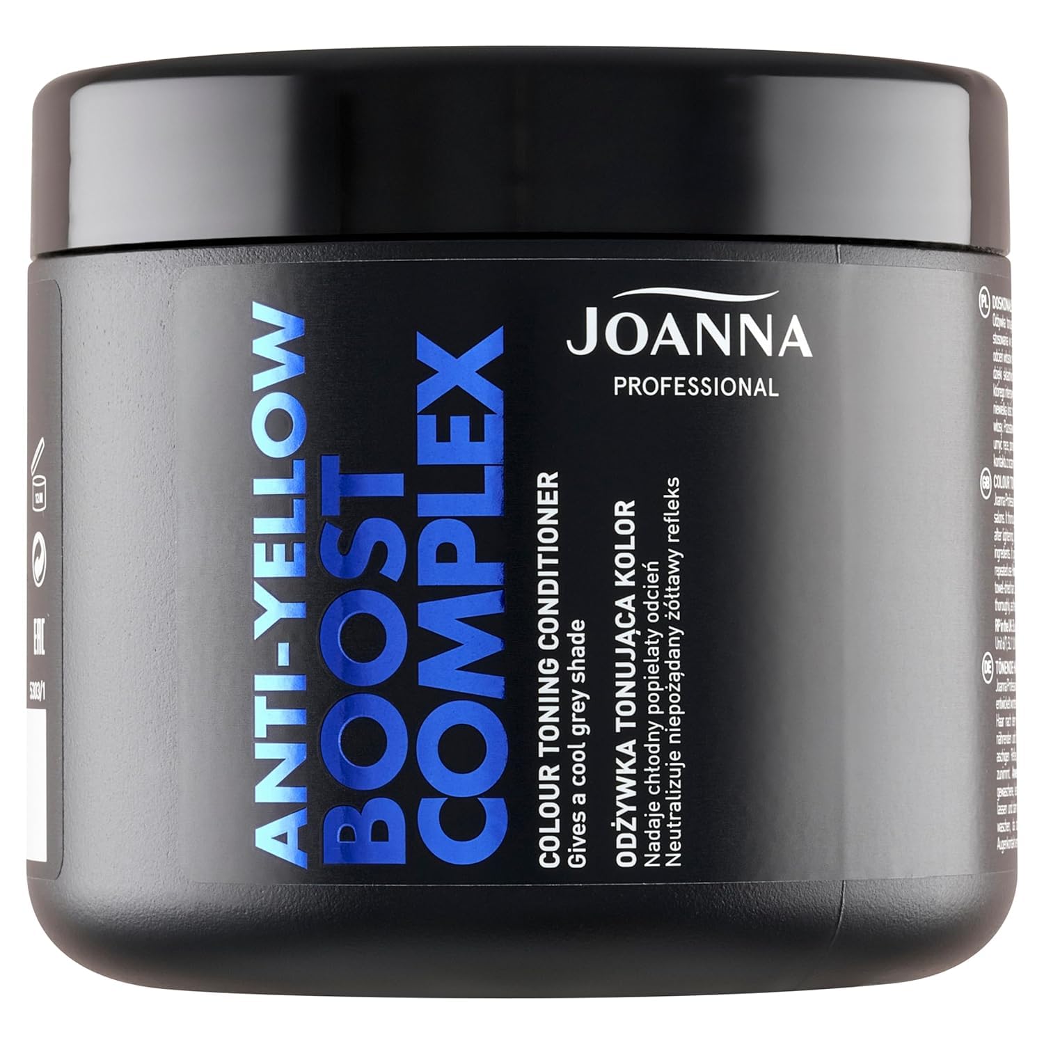 Joanna Professional Color Toning Conditioner - Best for Grey Hair - Micro Proteins Enriched Formula - Lasting Treatment for Glossy Lustrous Locks With Cold Grey Color - 500 g