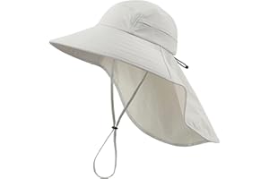 Home Prefer UPF 80+ Sun Hat for Men Women Wide Brim Sun Hat with Neck Flap Summer Safari UV Protection Gardening Fishing Hat