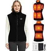 Heated Vest for Women - Lightweight Fleece Heating Vest & 10000mAh Battery Pack, Rechargeable Heated Vests Jacket for Hiking