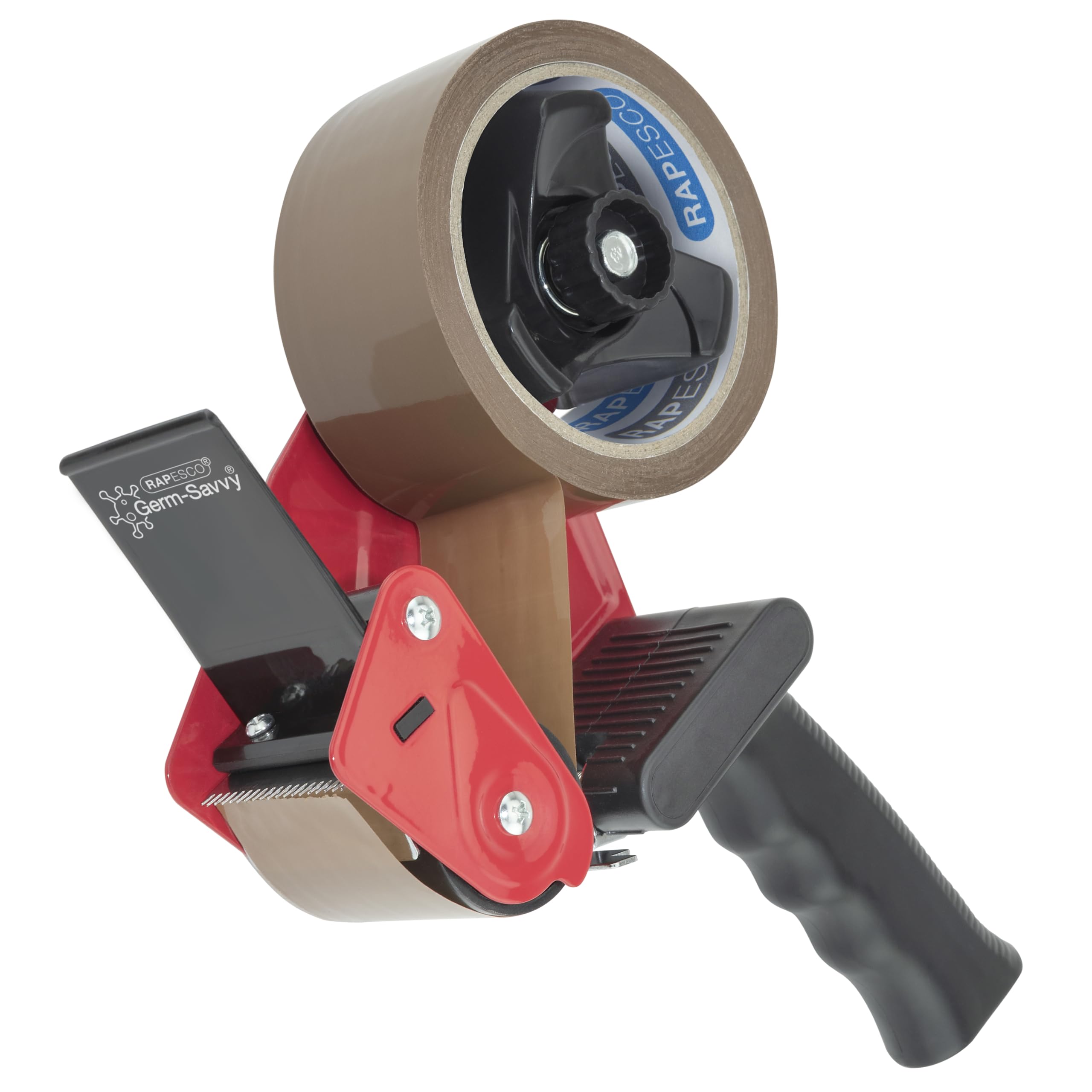 RAPESCO 1683 Germ-Savvy Antibacterial 960 Packing Tape Dispenser with 1 Brown Packing Tape
