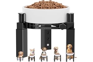 XIAZ Dog Bowl Stand Elevated Food Water Bowl Holder for Large Medium Small Sized Dog, Heights&Width Adjustable, Non-Slip, Durable, Elevated Feeding Bowl Stand for All Dogs Bowls (Stand Only)