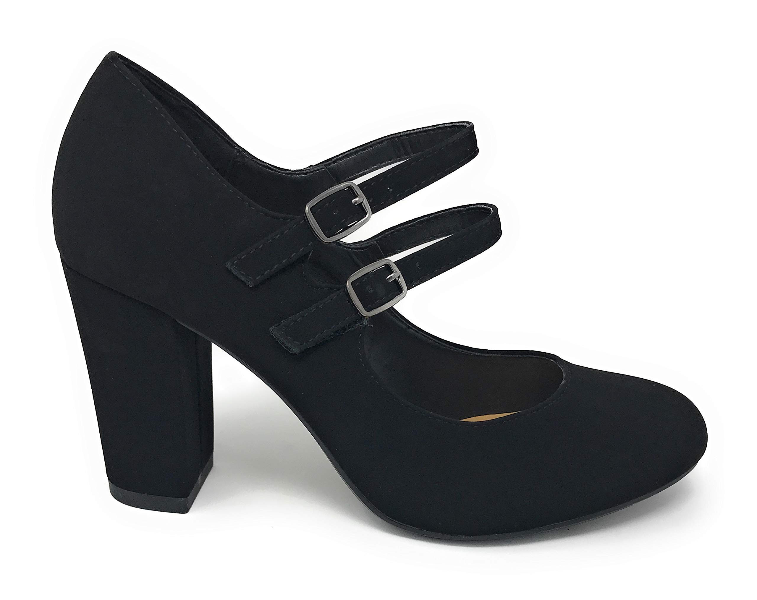 City Classified Comfort Women's Closed Toe Ankle Strap Block Heel Pump Shoes - Image 3