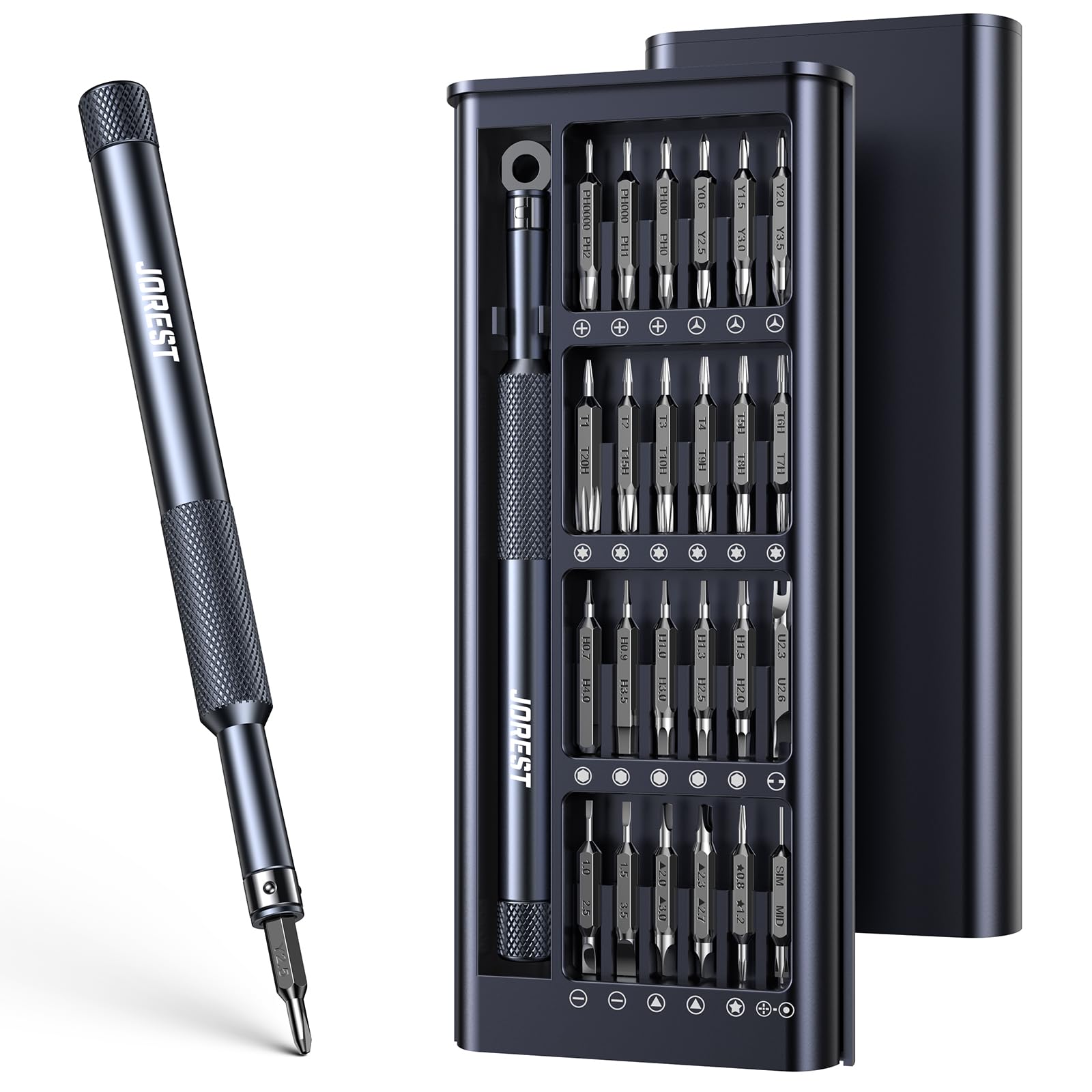 JOREST 50-in-1 Precision Screwdriver Set, Mini Repair Tool Kit with Torx for MacBook, Computer, Laptop, iPhone, PS5, Xbox, Switch, Glasses, Watch, Ring Doorbell, Electronic, Small Gift Gadget for Men