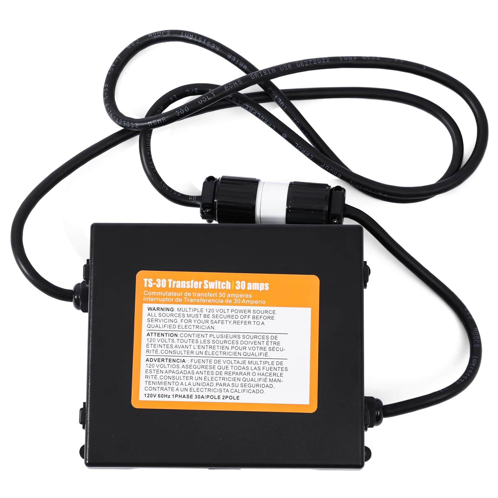 Photo 1 of MXLTYMX RV 30 Amp Automatic Transfer Switch to RV, Speedboats, 120VAC 30 Amp, Black, Prewired Transfer Switch for Quick Connect